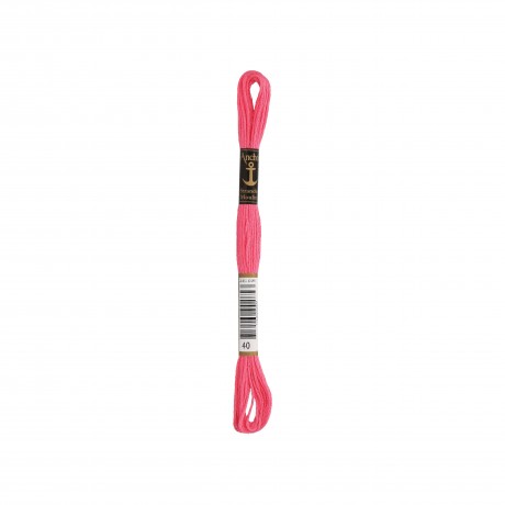 Meada de linha de bordar Anchor Stranded Cotton, filosele cor 40 rosa Meada de linha de bordar Anchor Stranded Cotton, filosele cor 40 rosa